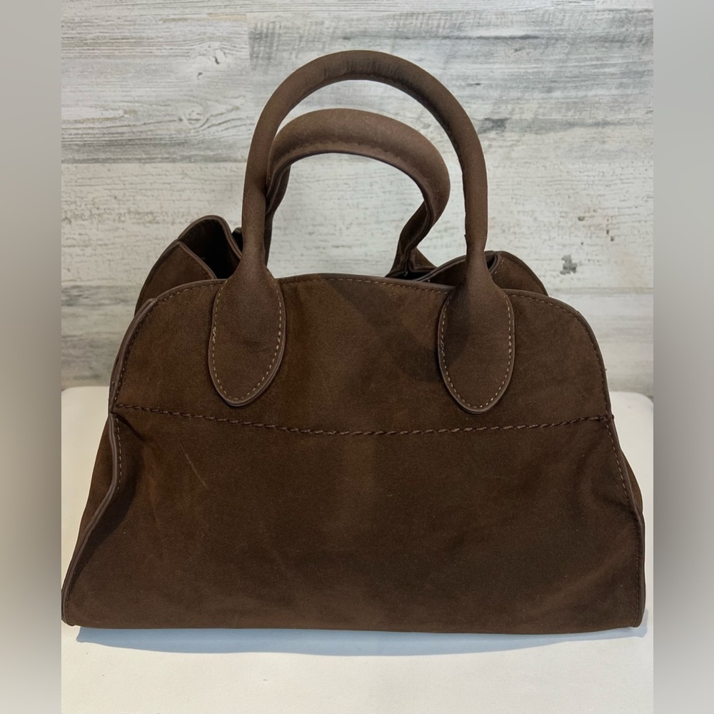 Elegant Brown Suede Handbag